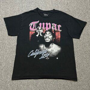 2Pac Tupac Shakur California Love Graphic T-Shirt Large Black Rap Tee